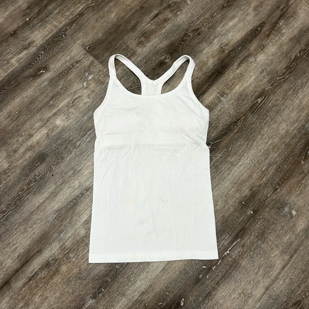 lululemon white ebb to street tank size 2